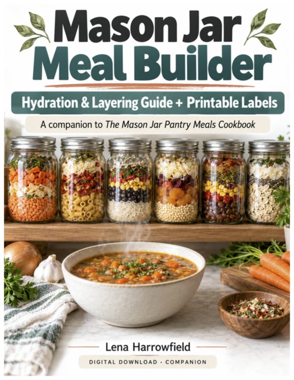 Cover of the Mason Jar Meal Builder: Hydration and Layering Guide + Printable Labels